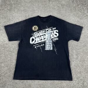 Boston Bruins Shirt Mens Extra Large Black 2011 Stanley Cup Champions Reebok